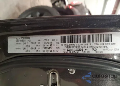 2018 Ram 2500 Laramie z USA, uszkodzony, nr VIN 3C6UR5FJ3JG328246